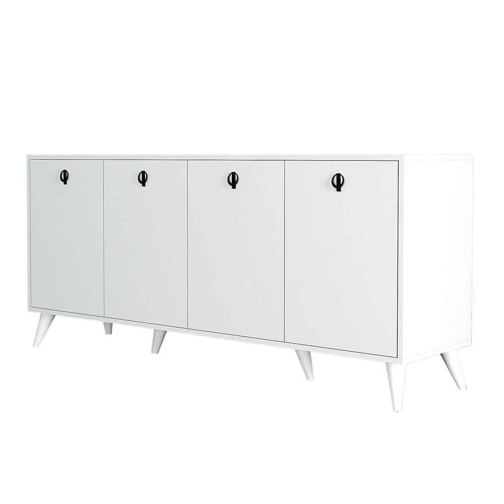 Elite Wooden Sideboard with 4 Doors in White