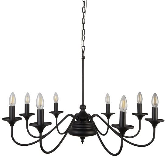 Elizabethan 8 Light Ceiling In Matt Black Furniture In Fashion