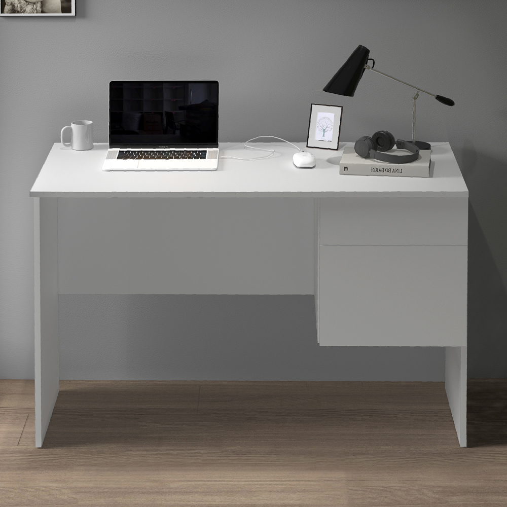 Elizabethton Wooden Laptop Desk With 1 Door 1 Drawer In White