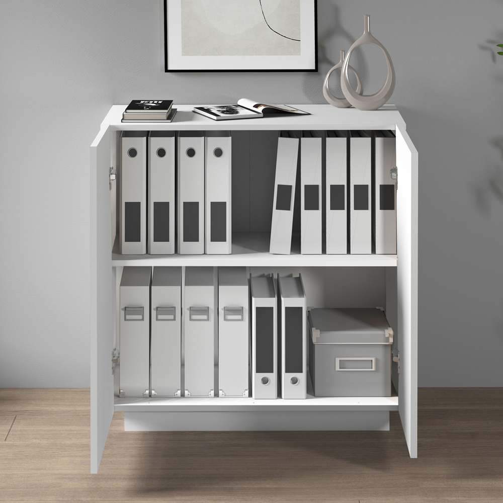 Elizabethton Wooden Storage Cabinet With 2 Doors In White