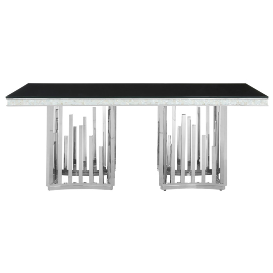Elizak Black Glass Dining Table With Silver Metal Legs_2