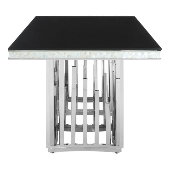 Elizak Black Glass Dining Table With Silver Metal Legs_3