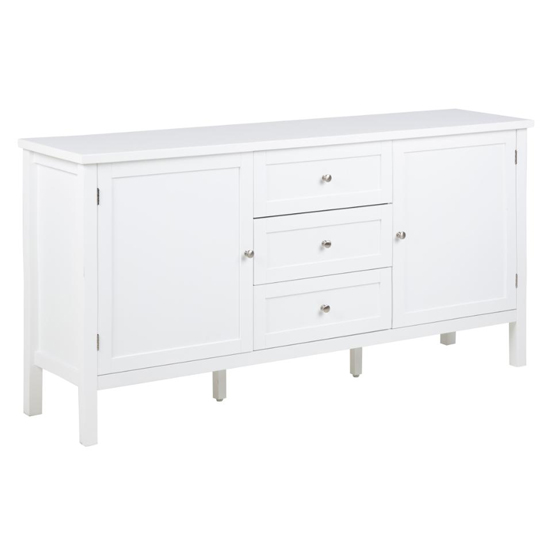 Read more about Elkhart wooden 2 doors and 3 drawers sideboard in white
