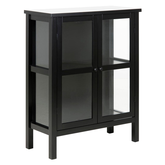 Read more about Elkhart wooden 2 glass doors display cabinet in black