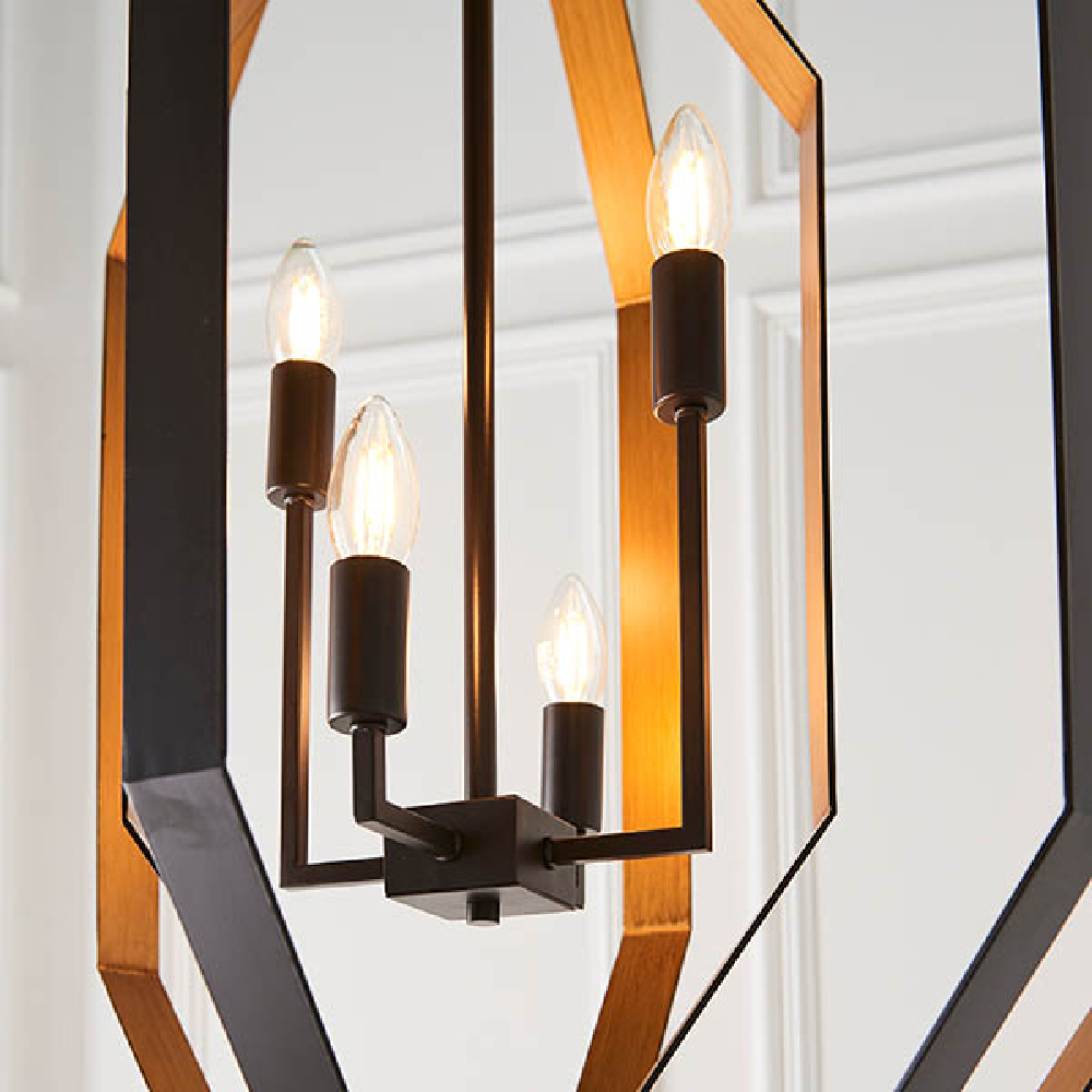 Elkhart Metal Ceiling Pendant Light In Bronze And Antique Gold