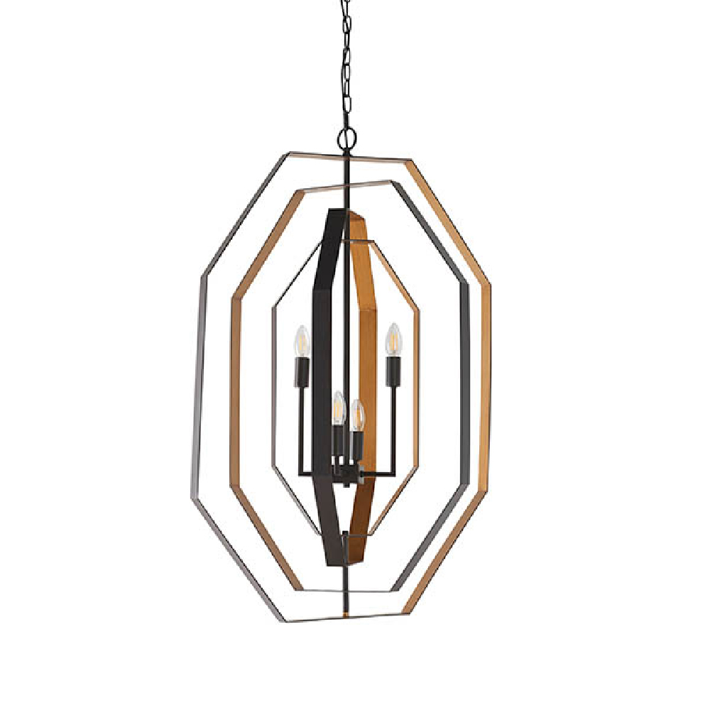 Elkhart Metal Ceiling Pendant Light In Bronze And Antique Gold