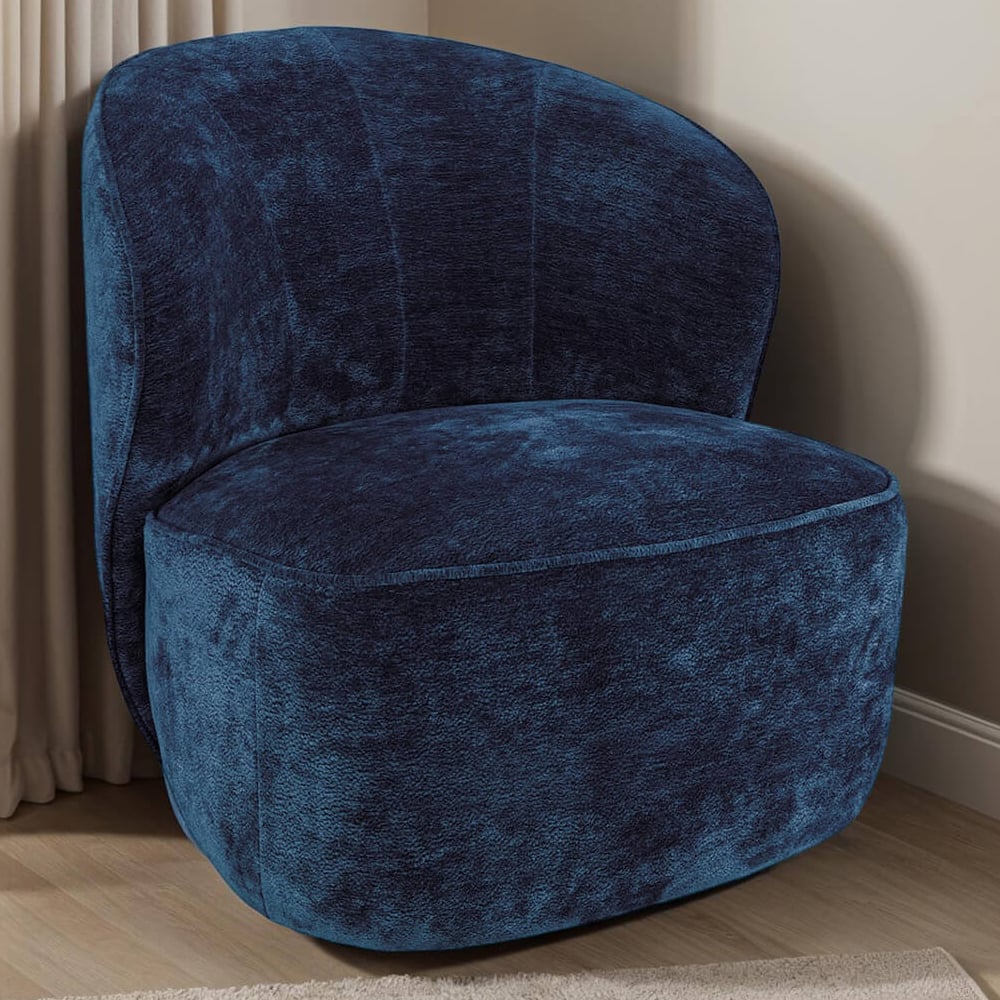 Read more about Elkhart velvet swivel accent chair in blue
