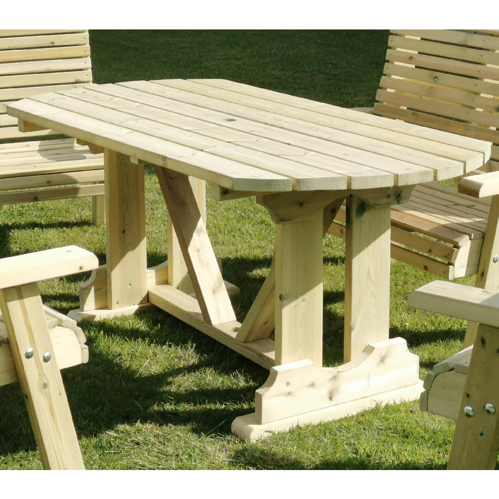 Elkhart Wooden Garden Dining Table In Natural