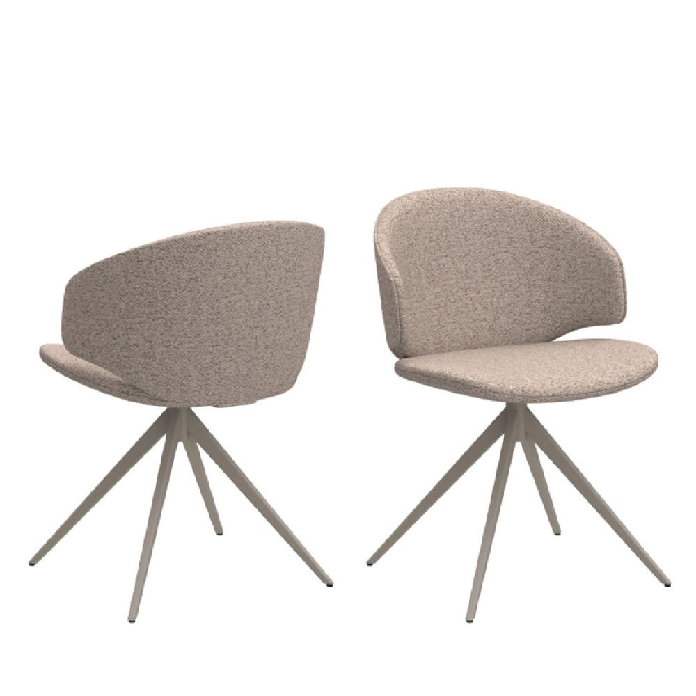 Read more about Elkhorn beige fabric dining chairs in pair