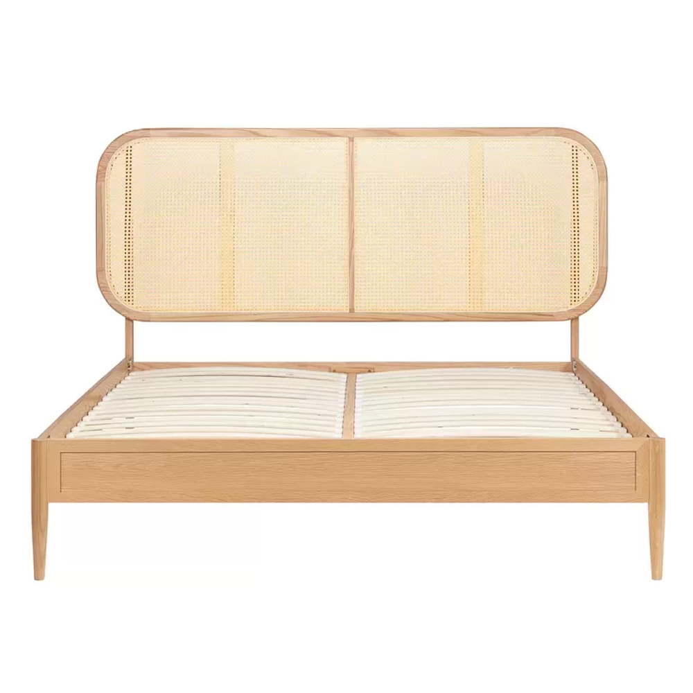 Elkhorn Wooden Double Bed In Oak
