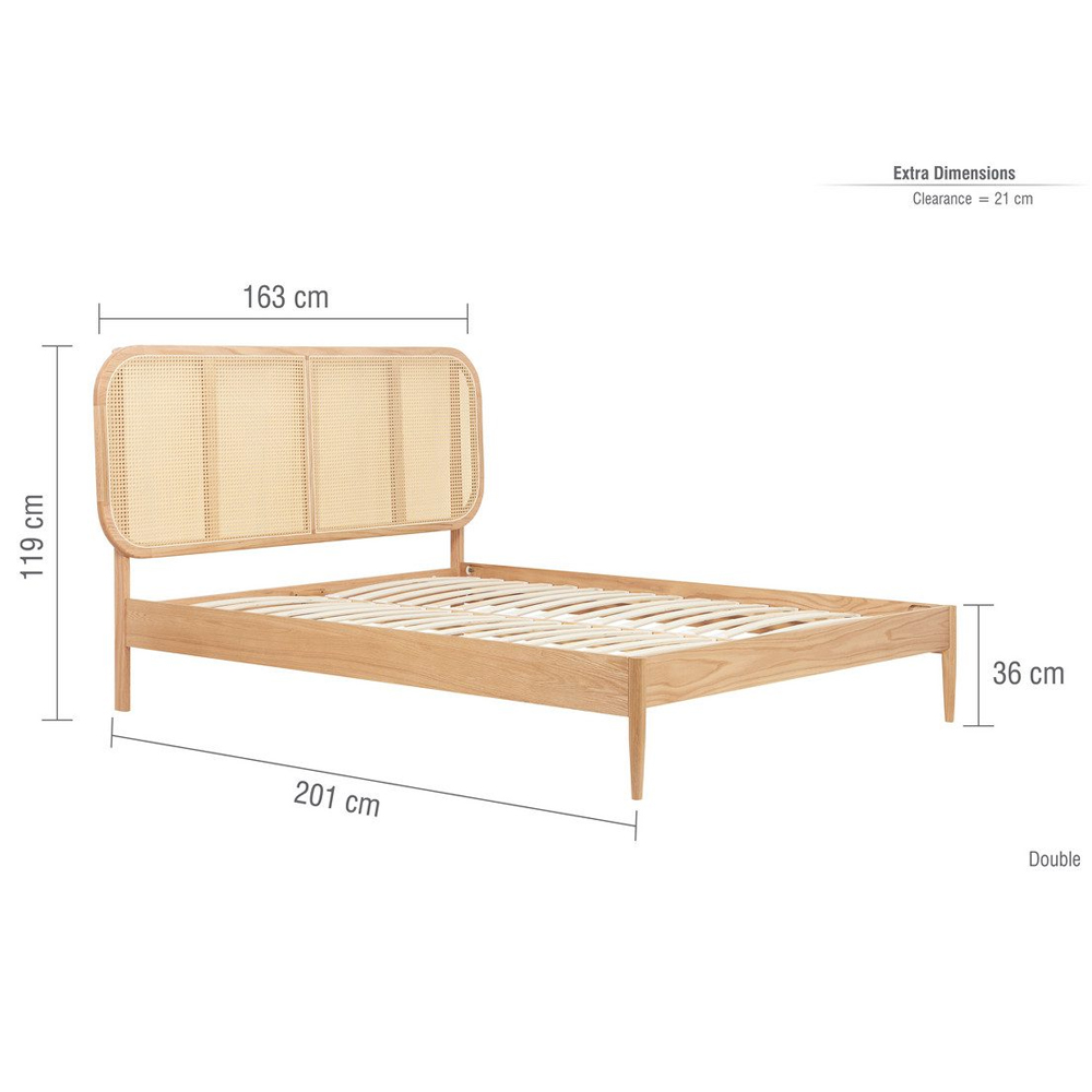 Elkhorn Wooden Double Bed In Oak