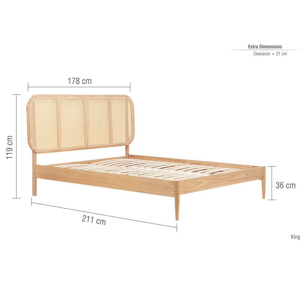 Elkhorn Wooden King Size Bed In Oak