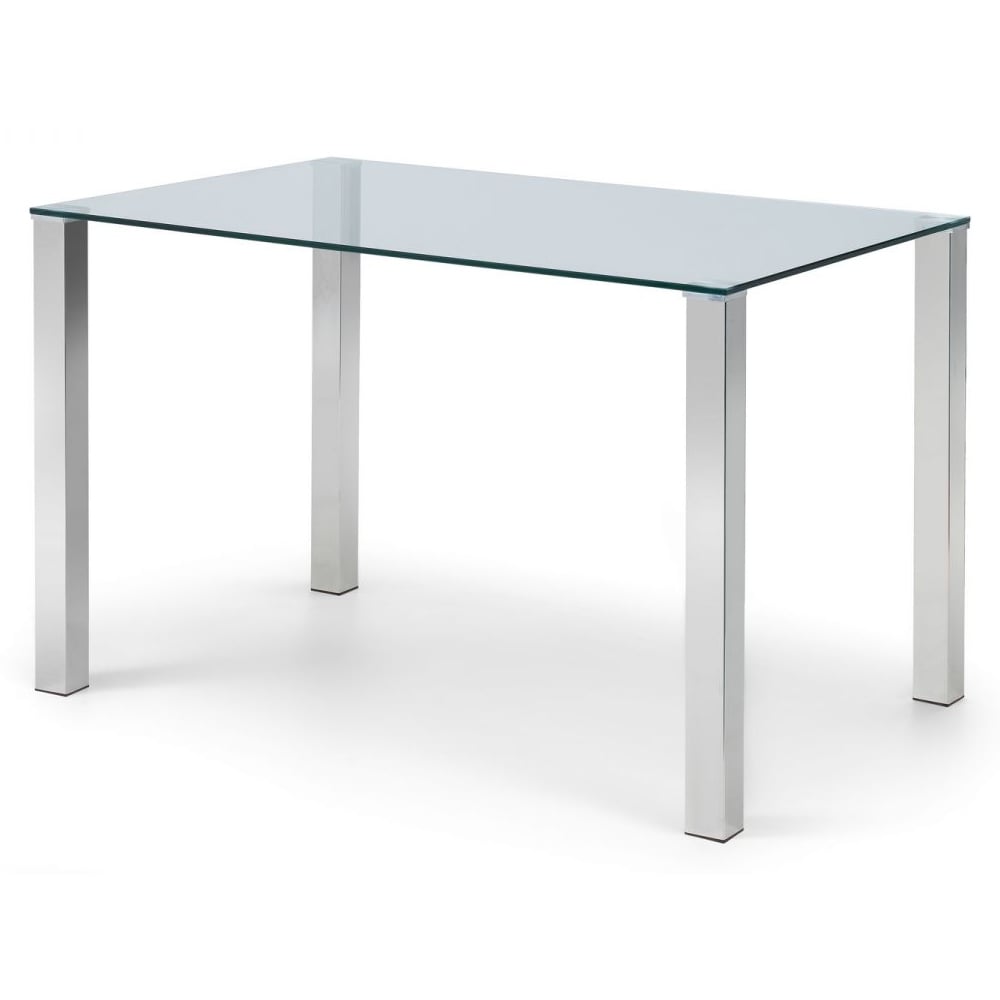 Read more about Elkin glass dining table with polished chrome base