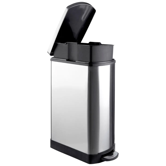 Elkin Stainless Steel Rectangle Pedal Bathroom Bin