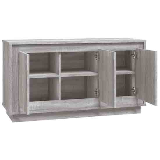 Elkin Wooden Sideboard With 3 Doors In Grey Sonoma