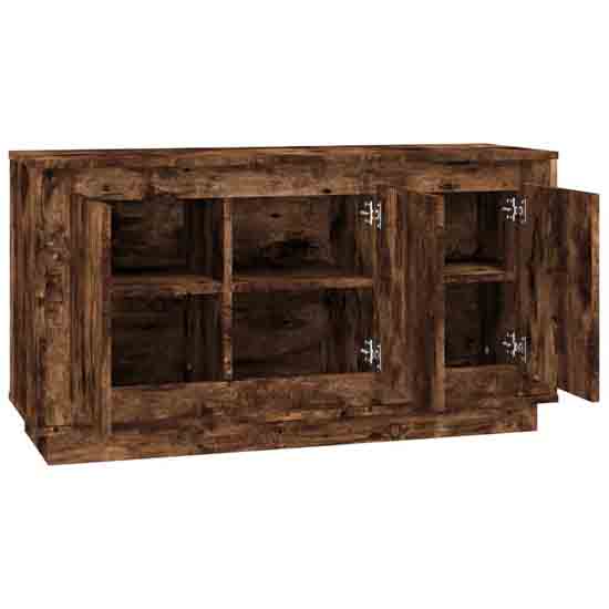 Elkin Wooden Sideboard With 3 Doors In Smoked Oak