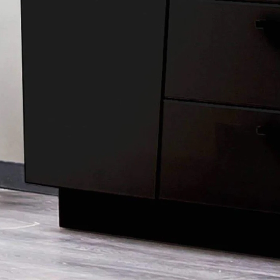 Elko High Gloss Sideboard With 2 Doors 3 Drawers In Black
