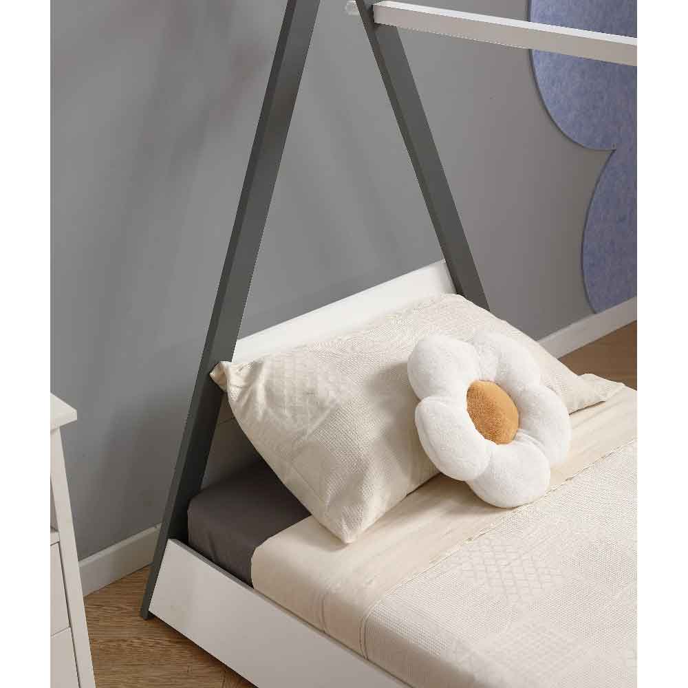 Elkton Wooden Children Daybed In Grey And White