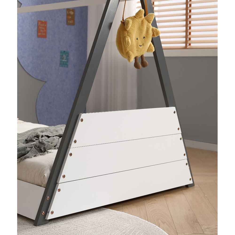 Elkton Wooden Children Daybed In Grey And White