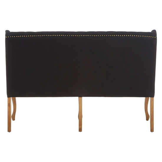 Elkurud Fabric Hallway Seating Bench With Oak Legs In Black