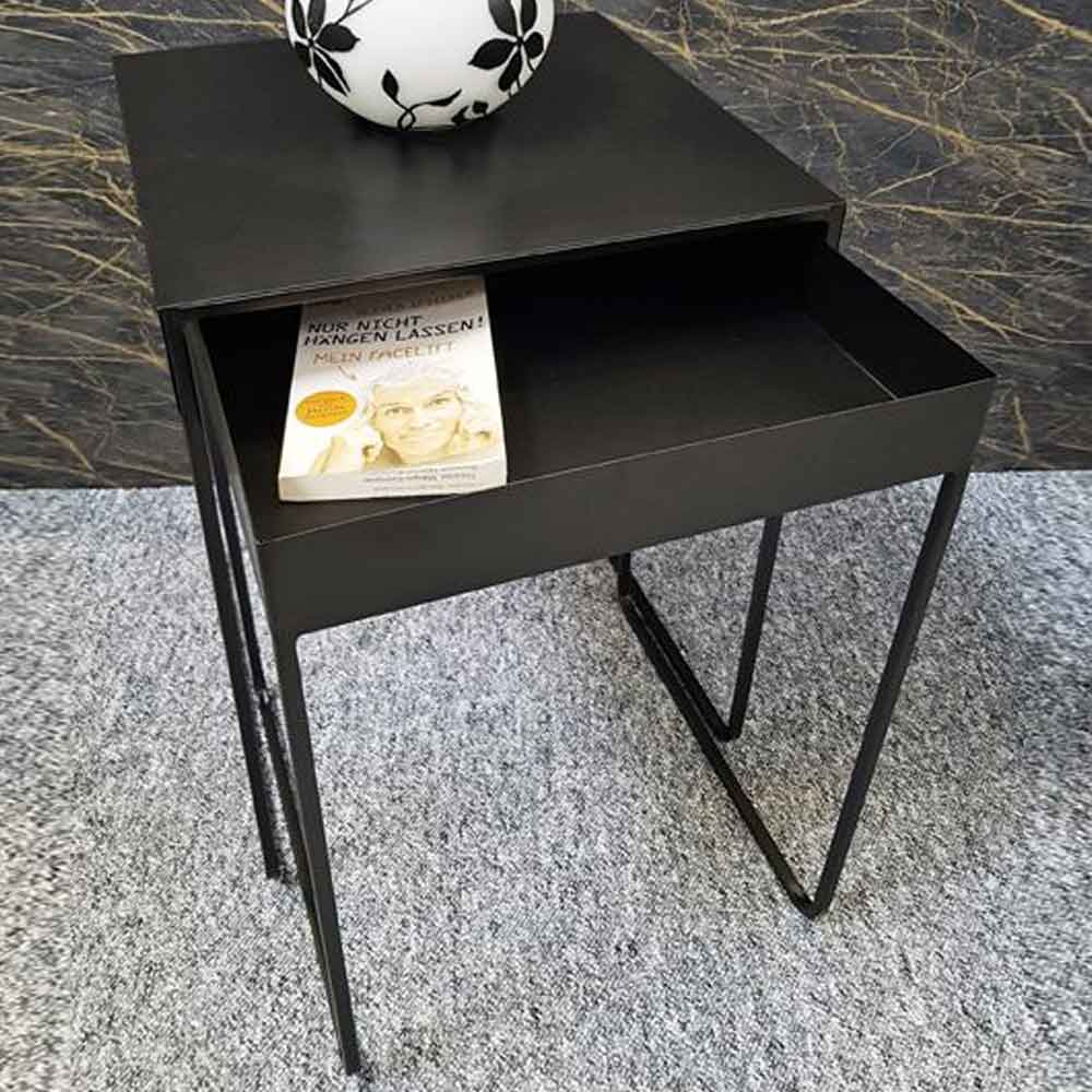 Ellensburg Two Square Metal End Table In Black