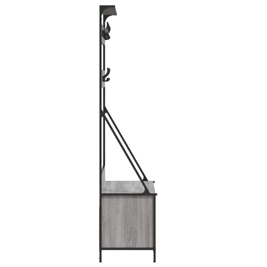 Ellenton Wooden Clothes Rack With Shoe Storage In Grey Sonoma Oak