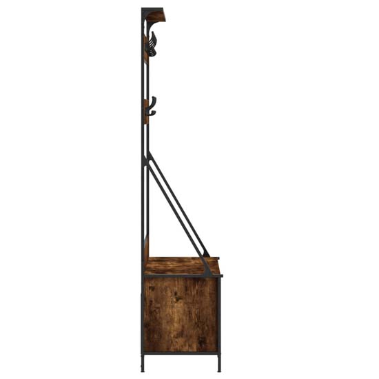 Ellenton Wooden Clothes Rack With Shoe Storage In Smoked Oak