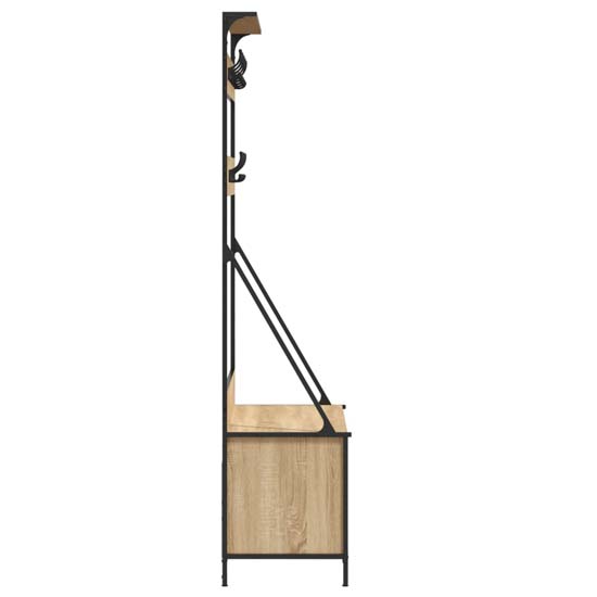 Ellenton Wooden Clothes Rack With Shoe Storage In Sonoma Oak