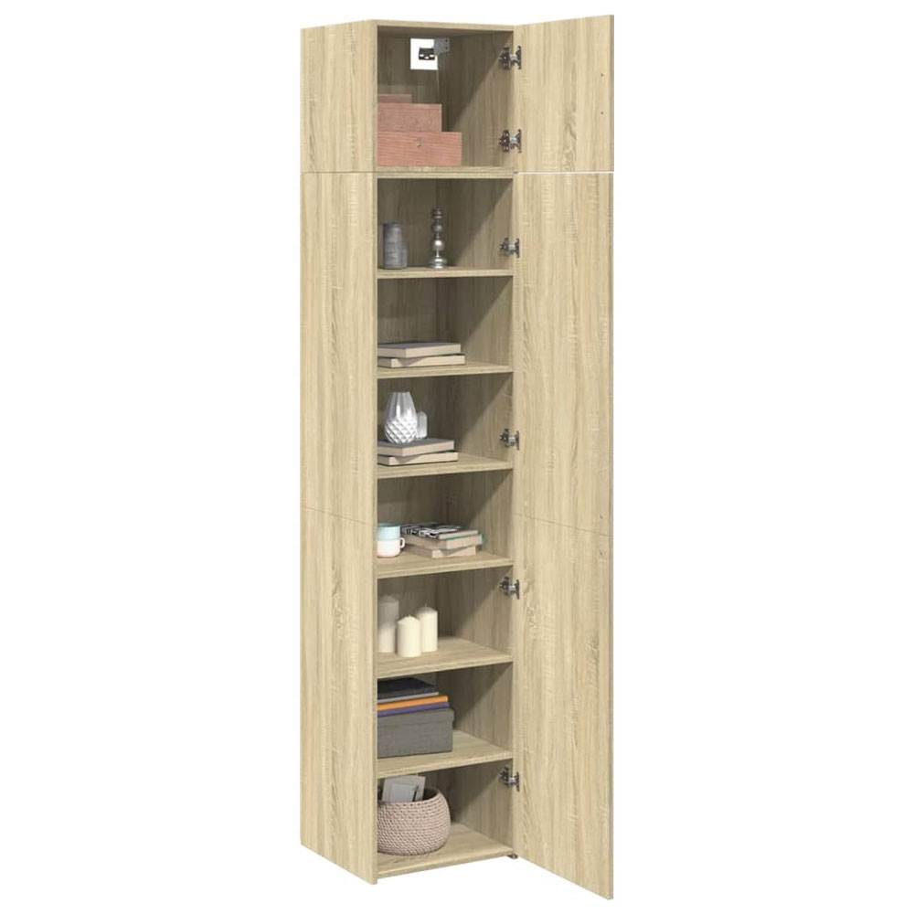Ellery 45cm Slim Wooden Storage Cabinet with 2 Doors in Sonoma Oak