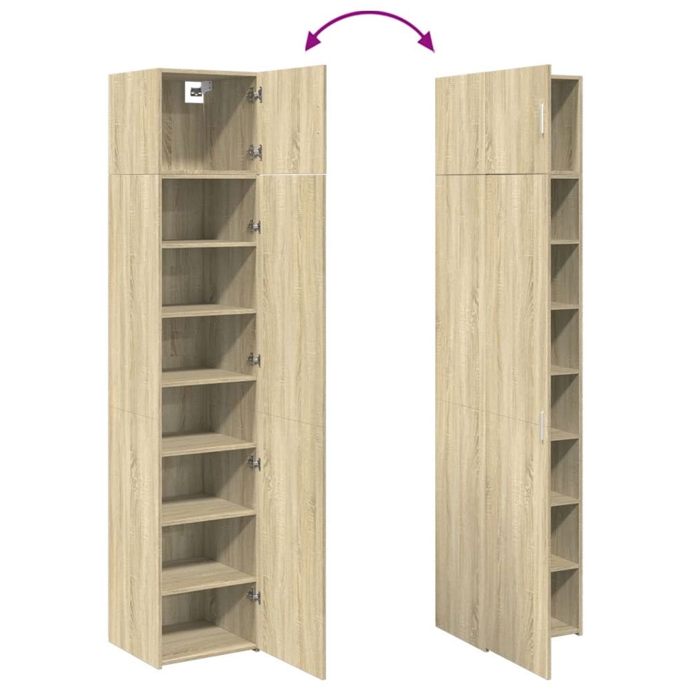 Ellery 45cm Slim Wooden Storage Cabinet with 2 Doors in Sonoma Oak