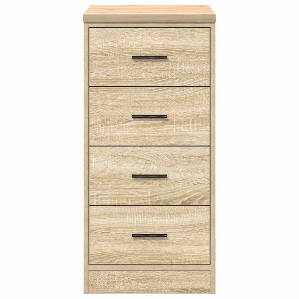 Ellery Narrow Wooden Storage Cabinet with 4 Drawers in Sonoma Oak