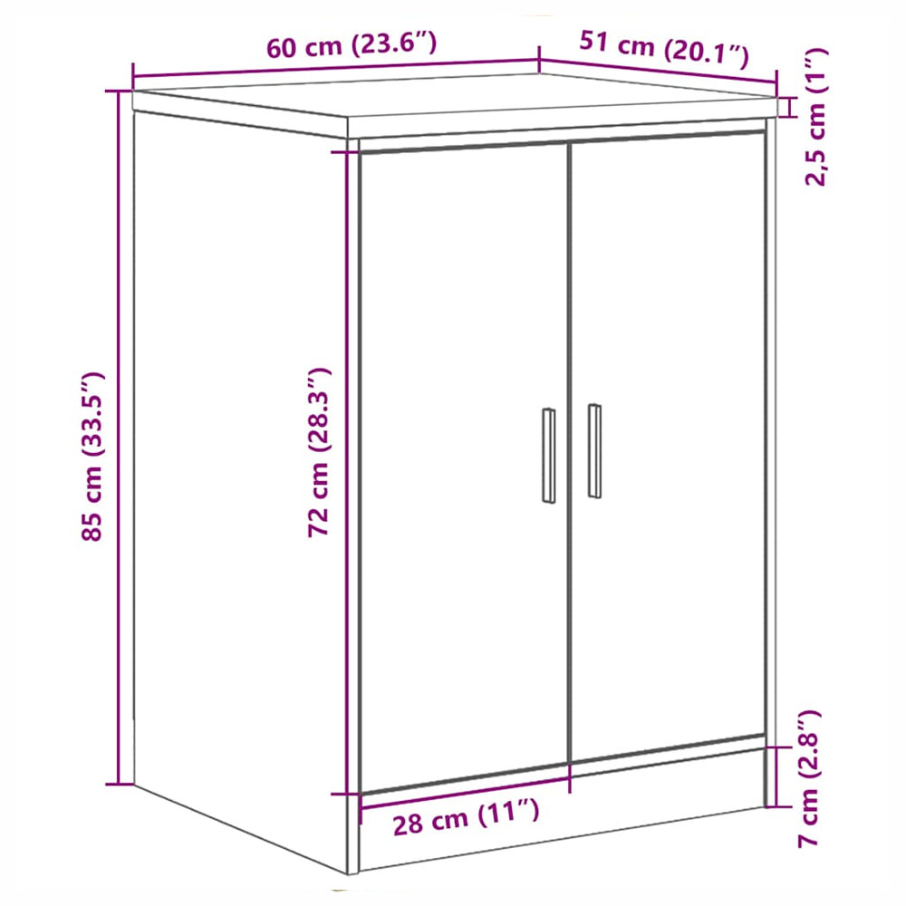 Ellery Wooden Storage Cabinet with 2 Doors in Sonoma Oak