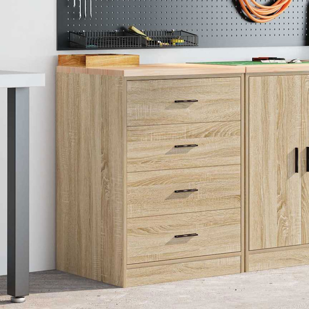 Ellery Wooden Storage Cabinet with 4 Drawers in Sonoma Oak