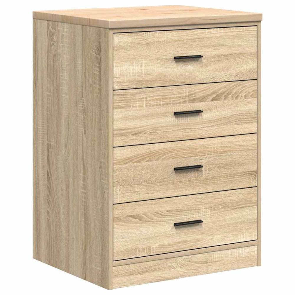 Ellery Wooden Storage Cabinet with 4 Drawers in Sonoma Oak