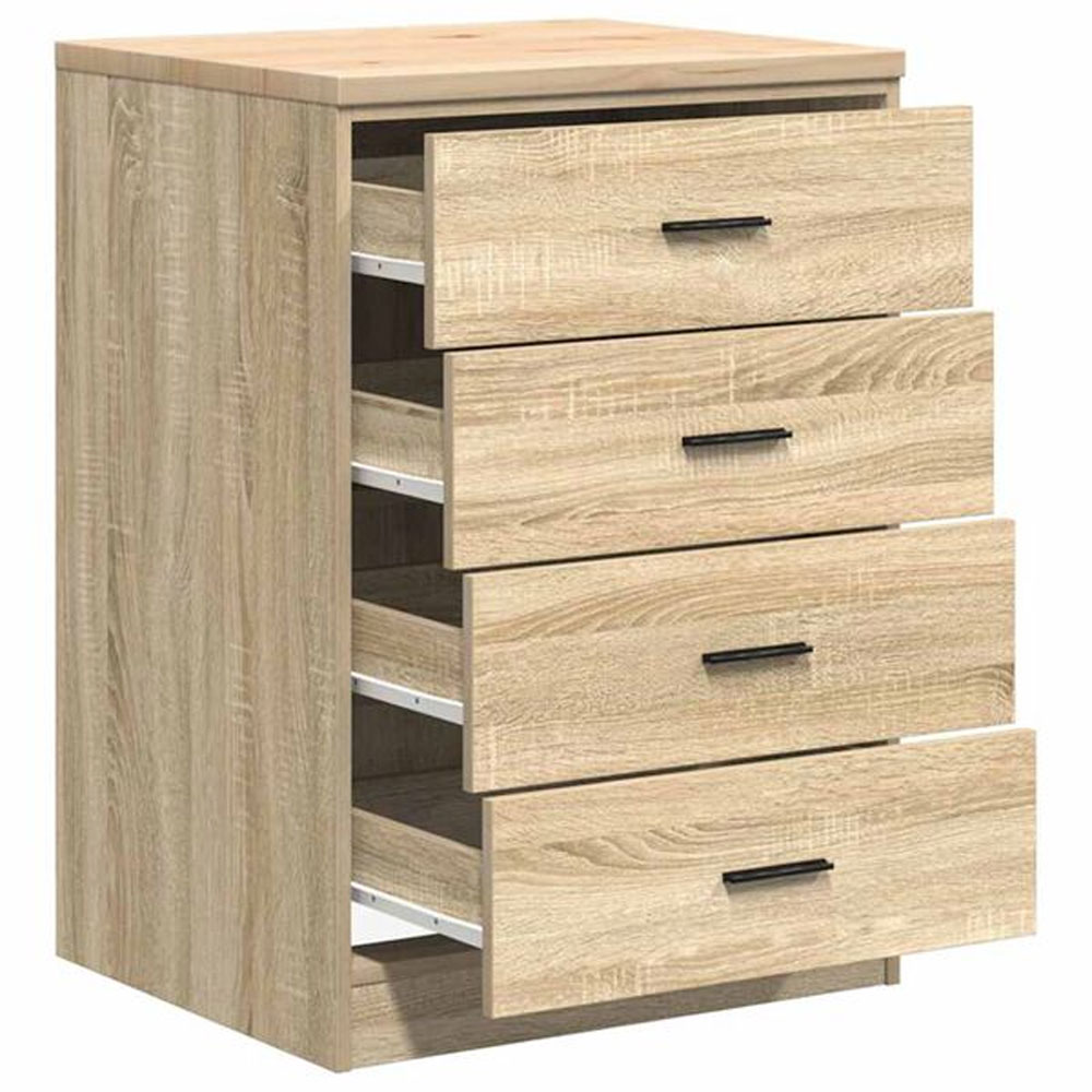 Ellery Wooden Storage Cabinet with 4 Drawers in Sonoma Oak