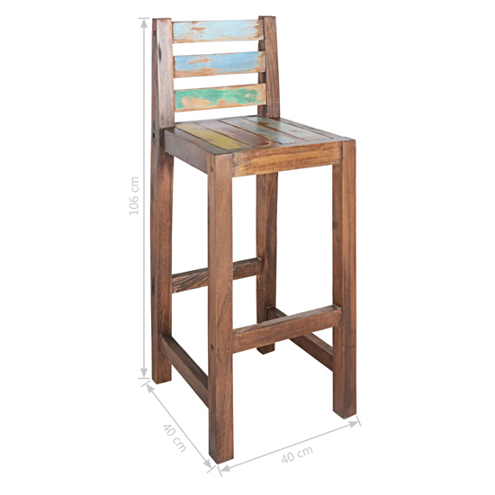 Ellia Outdoor Multicolour Wooden Bar Chairs In A Pair