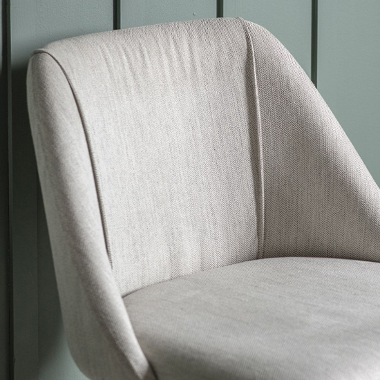 Elliata Natural Fabric Dining Chairs In Pair