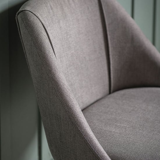 Elliata Slate Grey Fabric Dining Chairs In Pair