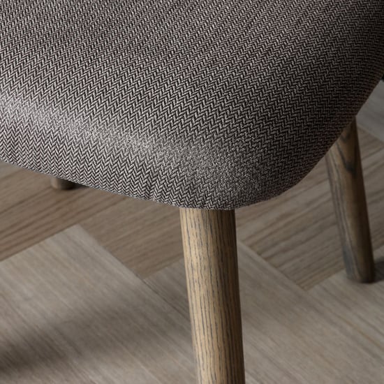 Elliata Slate Grey Fabric Dining Chairs In Pair