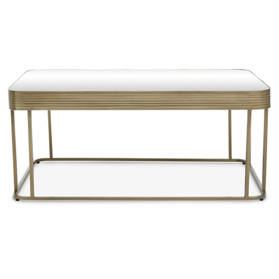 Ellice Clear Glass Top Coffee Table With Gold Metal Frame