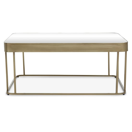 Photo of Ellice clear glass top coffee table with gold metal frame