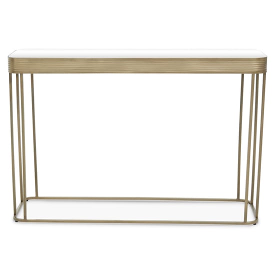 Read more about Ellice clear glass top console table with gold metal frame