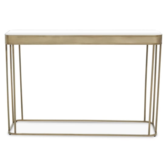 Product photograph of Ellice Clear Glass Top Console Table With Gold Metal Frame from Furniture in Fashion