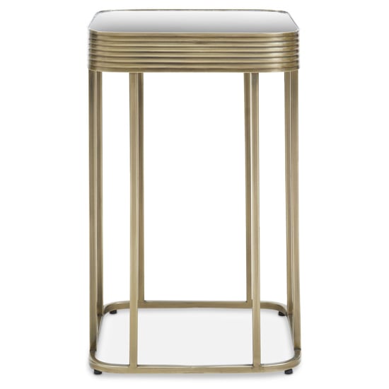 Product photograph of Ellice Clear Glass Top Side Table With Gold Metal Frame from Furniture in Fashion