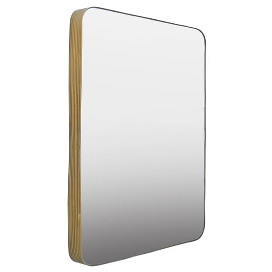 Photo of Ellice rectangular wall bedroom mirror in gold metal frame