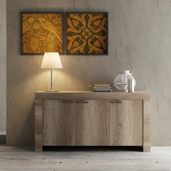 Ellie Wooden Sideboard In Canyon Oak With 3 Doors_1