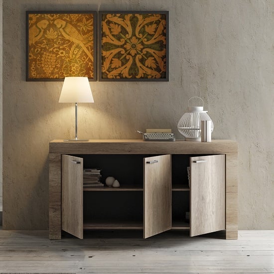 Ellie Wooden Sideboard In Canyon Oak With 3 Doors_2