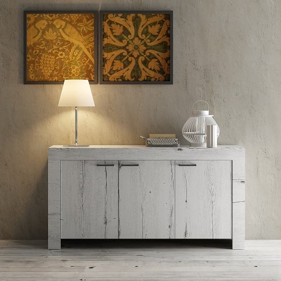 Photo of Ellie wooden sideboard in white oak with 3 doors