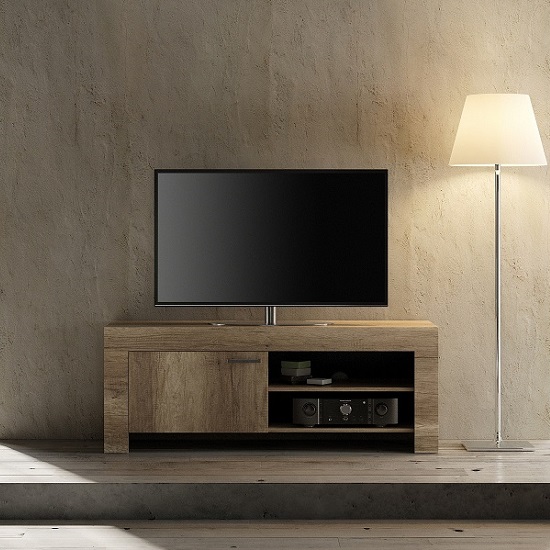 Read more about Ellie wooden tv stand in canyon oak with 1 door