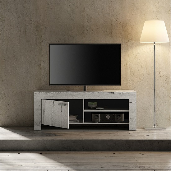 Read more about Ellie wooden tv stand in white oak with 1 door